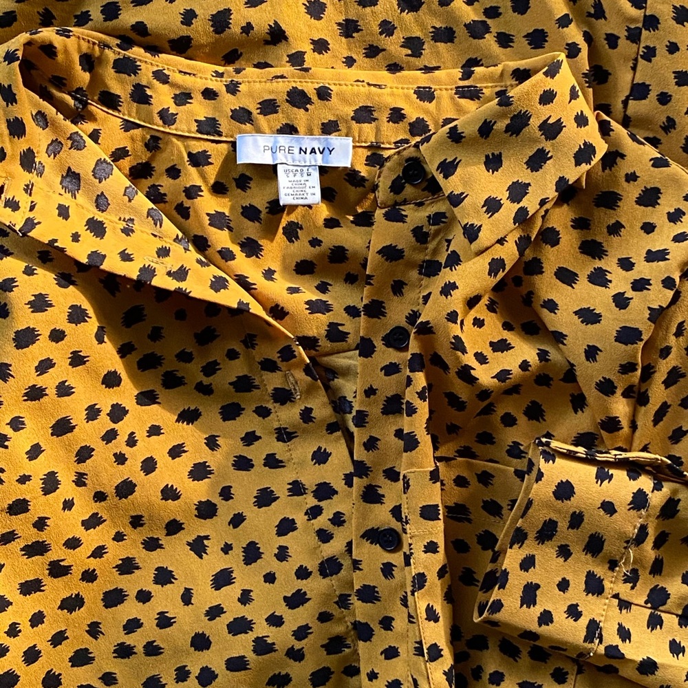 Pure Navy Shirt Dress leopard print